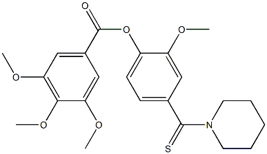 2-methoxy-4-(1-piperidinylcarbothioyl)phenyl 3,4,5-trimethoxybenzoate 구조식 이미지