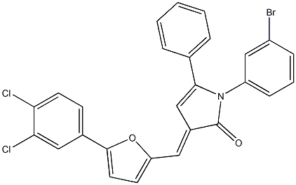 1-(3-bromophenyl)-3-{[5-(3,4-dichlorophenyl)-2-furyl]methylene}-5-phenyl-1,3-dihydro-2H-pyrrol-2-one Structure