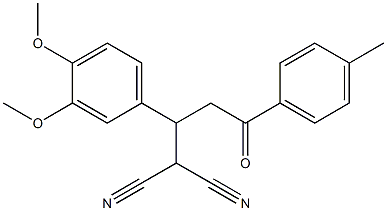 2-[1-(3,4-dimethoxyphenyl)-3-(4-methylphenyl)-3-oxopropyl]malononitrile 구조식 이미지