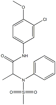 N-(3-chloro-4-methoxyphenyl)-2-[(methylsulfonyl)anilino]propanamide Structure