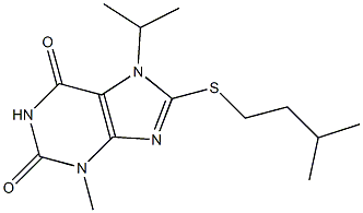 8-(isopentylsulfanyl)-7-isopropyl-3-methyl-3,7-dihydro-1H-purine-2,6-dione Structure