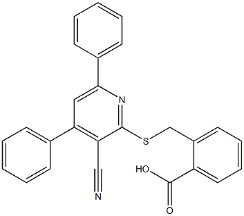 2-{[(3-cyano-4,6-diphenyl-2-pyridinyl)sulfanyl]methyl}benzoic acid 구조식 이미지