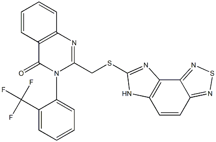 2-[(6H-imidazo[4,5-e][2,1,3]benzothiadiazol-7-ylsulfanyl)methyl]-3-[2-(trifluoromethyl)phenyl]quinazolin-4(3H)-one Structure