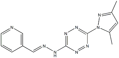 nicotinaldehyde [6-(3,5-dimethyl-1H-pyrazol-1-yl)-1,2,4,5-tetraazin-3-yl]hydrazone 구조식 이미지