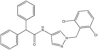 N-[1-(2,6-dichlorobenzyl)-1H-pyrazol-4-yl]-2,2-diphenylacetamide 구조식 이미지