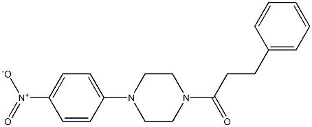 1-{4-nitrophenyl}-4-(3-phenylpropanoyl)piperazine Structure