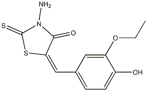 3-amino-5-(3-ethoxy-4-hydroxybenzylidene)-2-thioxo-1,3-thiazolidin-4-one 구조식 이미지