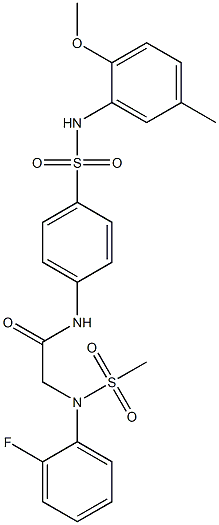 2-[2-fluoro(methylsulfonyl)anilino]-N-{4-[(2-methoxy-5-methylanilino)sulfonyl]phenyl}acetamide Structure