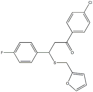 1-(4-chlorophenyl)-3-(4-fluorophenyl)-3-[(2-furylmethyl)sulfanyl]-1-propanone Structure