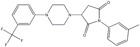 1-(3-methylphenyl)-3-{4-[3-(trifluoromethyl)phenyl]-1-piperazinyl}-2,5-pyrrolidinedione Structure