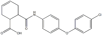 6-{[4-(4-chlorophenoxy)anilino]carbonyl}-3-cyclohexene-1-carboxylic acid Structure