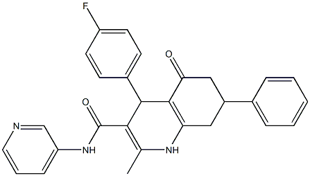 4-(4-fluorophenyl)-2-methyl-5-oxo-7-phenyl-N-(3-pyridinyl)-1,4,5,6,7,8-hexahydro-3-quinolinecarboxamide Structure