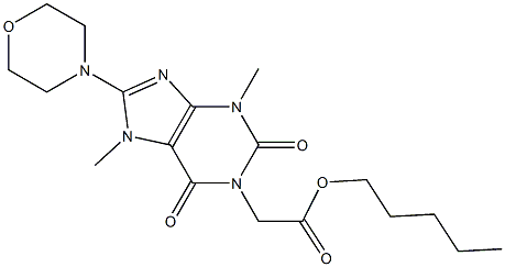 pentyl (3,7-dimethyl-8-morpholin-4-yl-2,6-dioxo-2,3,6,7-tetrahydro-1H-purin-1-yl)acetate Structure