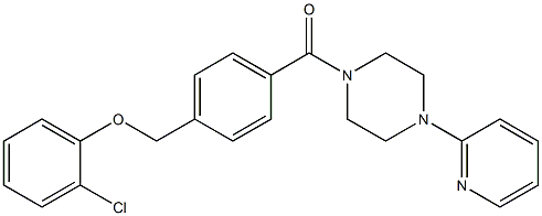 1-{4-[(2-chlorophenoxy)methyl]benzoyl}-4-(2-pyridinyl)piperazine Structure