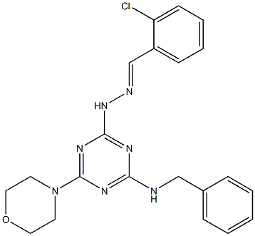 2-chlorobenzaldehyde [4-(benzylamino)-6-(4-morpholinyl)-1,3,5-triazin-2-yl]hydrazone Structure