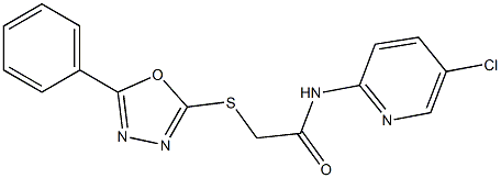 N-(5-chloro-2-pyridinyl)-2-[(5-phenyl-1,3,4-oxadiazol-2-yl)sulfanyl]acetamide Structure