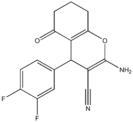 2-amino-4-(3,4-difluorophenyl)-5-oxo-5,6,7,8-tetrahydro-4H-chromene-3-carbonitrile Structure