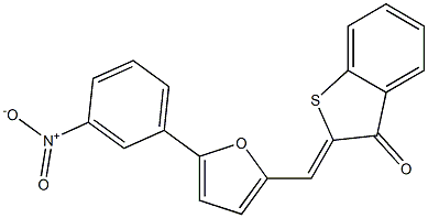 2-[(5-{3-nitrophenyl}-2-furyl)methylene]-1-benzothiophen-3(2H)-one 구조식 이미지