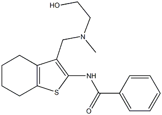 N-(3-{[(2-hydroxyethyl)(methyl)amino]methyl}-4,5,6,7-tetrahydro-1-benzothien-2-yl)benzamide 구조식 이미지