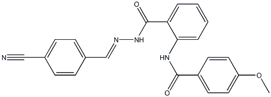 N-(2-{[2-(4-cyanobenzylidene)hydrazino]carbonyl}phenyl)-4-methoxybenzamide Structure