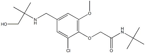 N-(tert-butyl)-2-(2-chloro-4-{[(2-hydroxy-1,1-dimethylethyl)amino]methyl}-6-methoxyphenoxy)acetamide Structure