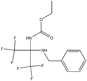 ethyl 1-(benzylamino)-2,2,2-trifluoro-1-(trifluoromethyl)ethylcarbamate 구조식 이미지