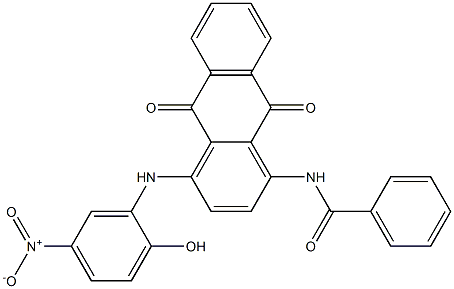 N-(4-{2-hydroxy-5-nitroanilino}-9,10-dioxo-9,10-dihydroanthracen-1-yl)benzamide 구조식 이미지