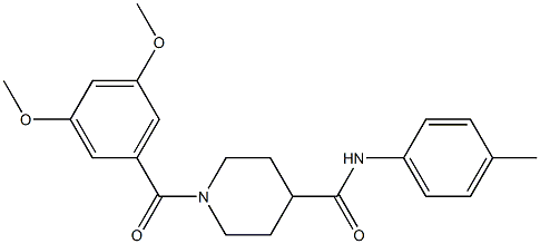 1-(3,5-dimethoxybenzoyl)-N-(4-methylphenyl)piperidine-4-carboxamide Structure