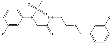 2-[3-bromo(methylsulfonyl)anilino]-N-{2-[(3-chlorobenzyl)sulfanyl]ethyl}acetamide 구조식 이미지