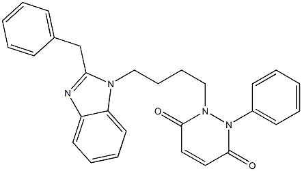 1-[4-(2-benzyl-1H-benzimidazol-1-yl)butyl]-2-phenyl-1,2-dihydro-3,6-pyridazinedione Structure