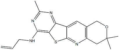 N-allyl-N-(2,8,8-trimethyl-7,10-dihydro-8H-pyrano[3'',4'':5',6']pyrido[3',2':4,5]thieno[3,2-d]pyrimidin-4-yl)amine 구조식 이미지