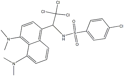 N-{1-[4,5-bis(dimethylamino)-1-naphthyl]-2,2,2-trichloroethyl}-4-chlorobenzenesulfonamide 구조식 이미지