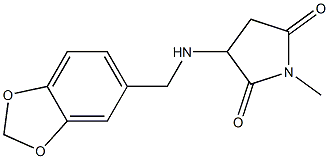 3-[(1,3-benzodioxol-5-ylmethyl)amino]-1-methyl-2,5-pyrrolidinedione Structure