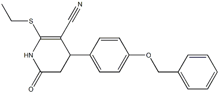 4-[4-(benzyloxy)phenyl]-2-(ethylsulfanyl)-6-oxo-1,4,5,6-tetrahydro-3-pyridinecarbonitrile Structure