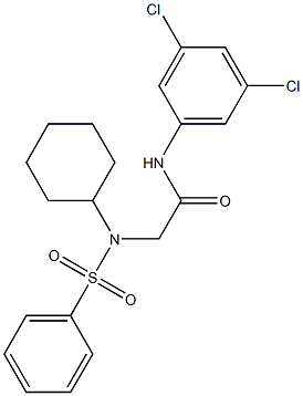 2-[cyclohexyl(phenylsulfonyl)amino]-N-(3,5-dichlorophenyl)acetamide 구조식 이미지