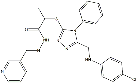 2-({5-[(4-chloroanilino)methyl]-4-phenyl-4H-1,2,4-triazol-3-yl}sulfanyl)-N'-(3-pyridinylmethylene)propanohydrazide Structure