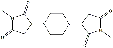 1-methyl-3-[4-(1-methyl-2,5-dioxo-3-pyrrolidinyl)-1-piperazinyl]-2,5-pyrrolidinedione 구조식 이미지