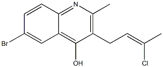 6-bromo-3-(3-chloro-2-butenyl)-2-methyl-4-quinolinol Structure