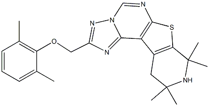 2,6-dimethylphenyl (8,8,10,10-tetramethyl-8,9,10,11-tetrahydropyrido[4',3':4,5]thieno[3,2-e][1,2,4]triazolo[1,5-c]pyrimidin-2-yl)methyl ether 구조식 이미지