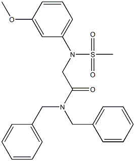 N,N-dibenzyl-2-[3-methoxy(methylsulfonyl)anilino]acetamide Structure