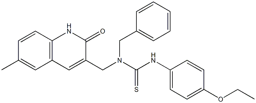N-benzyl-N'-(4-ethoxyphenyl)-N-[(6-methyl-2-oxo-1,2-dihydro-3-quinolinyl)methyl]thiourea Structure