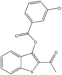 2-acetyl-1-benzothien-3-yl 3-chlorobenzoate Structure