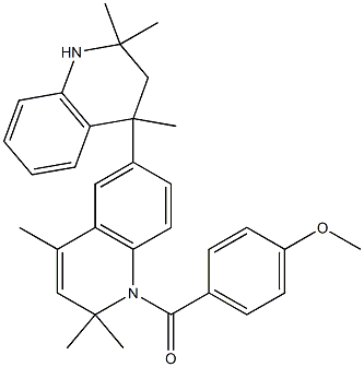 1,1',2,2',3',4'-hexahydro-2,2,2',2',4,4'-hexamethyl-1-(4-methoxybenzoyl)-6,4'-biquinoline 구조식 이미지