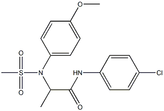 N-(4-chlorophenyl)-2-[4-methoxy(methylsulfonyl)anilino]propanamide Structure