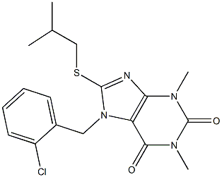 7-(2-chlorobenzyl)-8-(isobutylsulfanyl)-1,3-dimethyl-3,7-dihydro-1H-purine-2,6-dione Structure