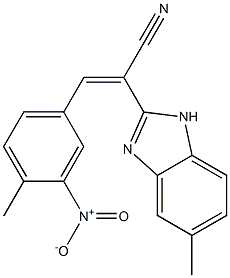 3-{3-nitro-4-methylphenyl}-2-(5-methyl-1H-benzimidazol-2-yl)acrylonitrile Structure