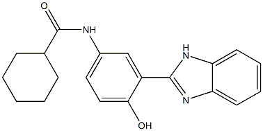 N-[3-(1H-benzimidazol-2-yl)-4-hydroxyphenyl]cyclohexanecarboxamide 구조식 이미지