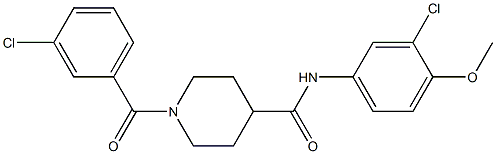 1-(3-chlorobenzoyl)-N-(3-chloro-4-methoxyphenyl)piperidine-4-carboxamide Structure