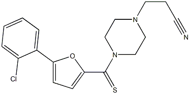 3-(4-{[5-(2-chlorophenyl)-2-furyl]carbothioyl}piperazin-1-yl)propanenitrile Structure