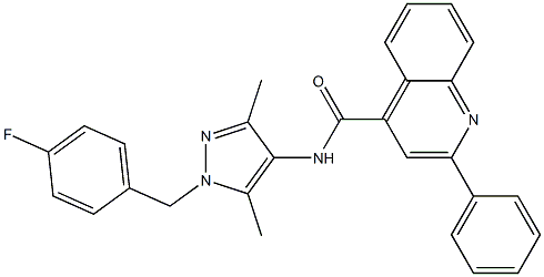 N-[1-(4-fluorobenzyl)-3,5-dimethyl-1H-pyrazol-4-yl]-2-phenyl-4-quinolinecarboxamide 구조식 이미지